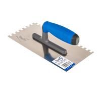 Toolty Smoothing Plastering Stainless Steel 270mm 8mm X 8mm Notch Trowel Rubber Handle