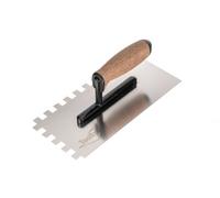 Toolty Stainless Steel Adhesive Notched Trowel With Cork Handle On Aluminium Foot 270mm 12X12mm For Tiling Plastering Rendering