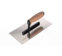 Toolty Stainless Steel Adhesive Notched Trowel With Cork Handle On Aluminium Foot 270mm 4X4mm For Tiling Plastering Rendering Diy