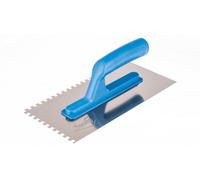 Toolty Stainless Steel Adhesive Notched Trowel With Plastic Handle - 270mm - 6X6mm - For Tiling Plastering Rendering Diy