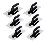 Toolty Stainless Steel Adhesive Notched Trowel With Plastic Handle 270mm Set 6Pcs For Tiling Plastering Rendering Diy