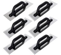 Toolty Stainless Steel Adhesive Notched Trowel With Plastic Handle 480mm Set 6Pcs For Tiling Plastering Rendering Diy