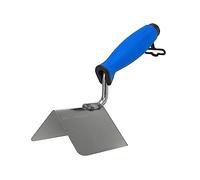 Toolty Stainless Steel Lining Internal Angled Trowel 80 * 60 with Rubber Handle - for Finishing Work in External Corners - DIY