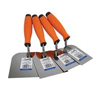 Toolty Stainless Steel Margin Trowel, Wall Putty Trowel, Plastering Trowel, Finishing Trowel - Set 60, 80, 100, 120mm - for Brickwork and Plastering - Rubber Handle, DIY - TLTY-S026