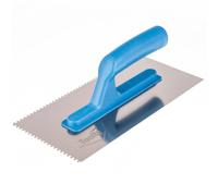 Toolty Stainless Steel Notched Trowel 270x130mm with PVC Handle 3x3mm Teeth for Tile Adhesive Application DIY & Professional