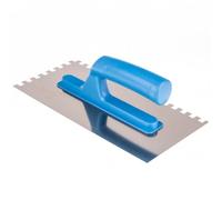 Toolty Stainless Steel Notched Trowel 270x130mm with PVC Handle 8x8mm Teeth for Tile Adhesive Application DIY & Professional