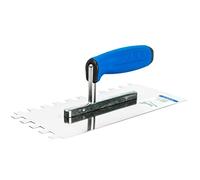 Toolty Stainless Steel Square Notched Trowel, Tiling Trowel, Plastering Trowel -270mm, 12x12mm - for Adhesive mortars - Rubber Handle, Tile, Tiling, Adhesive, DIY - TLTY-7112