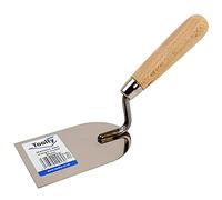 Toolty Stainless Steel Stucco Trowel, Plastering Trowel - 80mm - for Brickwork and Plastering - Wooden Handle - DIY - TLTY-0702