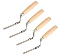 Toolty Tuck Pointer Trowel, Stainless Steel Finger Pointing Trowel, Hand Tool - with Wooden Handle - Set 4 PCS 8, 10, 12, 14mm - Bricklayer, DIY -