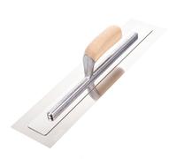 Toolty Ultra Flexible Plaster Finishing Trowel - Stainless Steel Finishing Hand Tool - With Wooden Handle - 18"