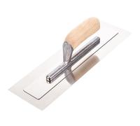 Toolty Ultra Flexible Plaster Finishing Trowel - Stainless Steel Finishing Hand Tool - with Wooden Handle - 14 inch