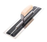 Toolty Ultra Flexible Plaster Finishing Trowel - Stainless Steel Finishing Hand Tool - with Wooden Handle - 14 inch - TT225-4000V1