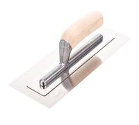 Toolty Ultra Flexible Plaster Finishing Trowel - Stainless Steel Finishing Hand Tool - with Wooden Handle - 11 inch