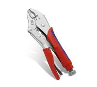 TOOLUTION 10-Inch Locking Pliers with Curved Jaws - CRV Steel Multi-Grip, TPR Anti-Slip Handle for Welding, Plumbing, Workshop