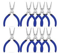 TOOLUTION 10 Pack 5" Needle Nose Pliers Bulk, Jewelry Pliers Tool with Wire Cutter, Small Pliers Spring Loaded for Jewelry Making, DIY Crafts, Electronics Repair, Precision Work