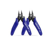 TOOLUTION 2 Pack 3.5" Wire Cutter for Jewelry Making - Small Flush Cut Pliers with Safty Lock- Electrical Wire Snips for Craft Zip Tie Plastic Model