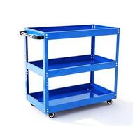 TOOLUTION 3 Tier Rolling Tool Cart with Wheel - Heavy Duty Metal Utility Shop Carts Organizer Mobile Tool Storage Service Small Work Cart for Maintenance Garage Mechanics Industrial
