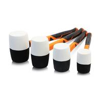 TOOLUTION 4-Piece Rubber Mallet Set - Soft Face Hammers for Flooring & Woodworking - Scratch-Resistant Rubber Hammers with Fibreglass Handles