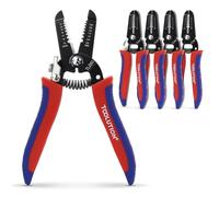 TOOLUTION 5 Pack Small Wire Strippers and Cutters for 10-22 AWG, Handheld Electrical Wire Stripping Tool Set with Spring-Loaded Pliers and Safety Lock for Low Voltage Wires