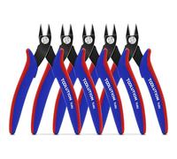 TOOLUTION 5 Piece Wire Cutters Set, Precision Side Cutters and Flush Cutters Bulk Pack for Crafts, Electronics and Modelling