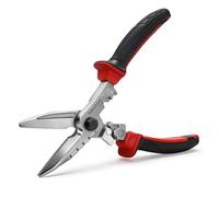 TOOLUTION Electrician Scissors - Heavy Duty Tin Snips with Cable Cutter, Crimping Tool & Hex Wrench - Metal Cutter for Sheet Metal, Hardware Cloth, Carpet, Cardboard - Utility Scissor with Safety Lock