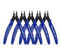 TOOLUTION Micro Flush Cutters - 5 Pack Small Wire Cutter Snips Flush Cut Pliers Nippers - Side Cutter Diagonal Cutting Pliers for Zip Ties Craft Electronic - Sprue Cutters for Plastic Model