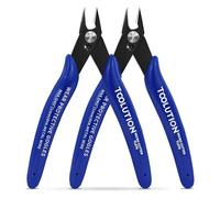 TOOLUTION Small Wire Cutters Electrical - 2 Pack Micro Flush Cutter for Jewelry Making - Mini Snips Diagonal Cut Pliers for Zip Tie Crafts - Wire Nippers for Plastic Model Clippers