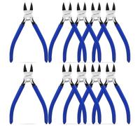 TOOLUTION Wire Snips Cutter 6" - 10 Pack Floral Wire Cutters for Artificial Flowers - Small Dykes Cutter for Jewelry Making Crafting Zip Ties - Side Diagonal Cut Pliers Tool Spring Loaded -Blue
