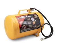 TOOLUXE 30010L 5 Gallon Air Tank, Portable Air Tank, 125 PSI Maximum Pressure, Horizontal Air Compressor Tank, 1/4" NPT 40 Inch Industrial Hose & Chuck, 140 PSI Safety Valve
