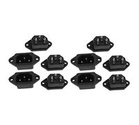 Toolvvik 10 Pcs 3P IEC 320 C14 Male Plug Panel Power Inlet Sockets Connectors AC 250V 10A