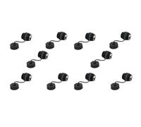 Toolvvik 10PCS Panel Mounting RJ45 Waterproof Connector Ethernet LAN Cable Connector Double Head Adapter with Dust Cap