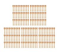 Toolvvik 150 Pieces Mini Wooden Spoon Small Soup Spoons Serving Spoons Condiments Spoons Wooden Honey Teaspoon Wood Brown