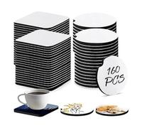 Toolvvik 160Piece Sublimation Coasters Blank Simation Cup for Sublimation DIY Crafts Painting Heat Transfer Gifts