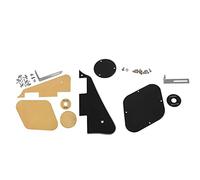 Toolvvik 2 Set Pickguard/Cavity/Switch Covers/Pickup Selector Plate/Bracket/Screws for LP Style Guitar Replacement, 1 Set Cream+Silver & 1 Set Black