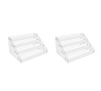 Toolvvik 2X 4Tier Clear Acrylic CD Holder Cascading CD Storage Rack,DVD/CD Display Rack & Vinyl Record Storage Stand