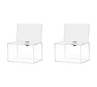 Toolvvik 2X Acrylic Donation Box - Box for Voting, Charity, Polls, Surveys, Sweepstakes, Contests, Advice, Tips, Reviews