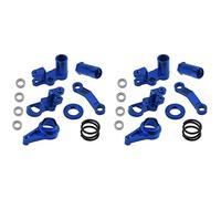 Toolvvik 2X Aluminum Steering Bellcranks and Servo Saver Set with Bearings for 1/10 Slash Hop-Up Navy Blue