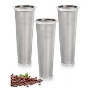 Toolvvik 3PCS Cold Brew Coffee Filters for 64oz Wide Mouth Jar, 304 Stainless Steel with Sealing Rings