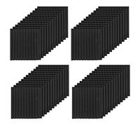 Toolvvik 48 Pcs Black Acoustic Panels Soundproofing Foam Acoustic Tiles Studio Foam Sound Wedges 2.5 x 30 x 30cm