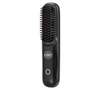 Toolvvik Cordless Ceramic Heated Hot Brush 3 Temp Settings 160-200°C Heat Brush LCD Display Electric Hot Comb for Smooth