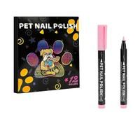 Toolvvik Pet Nail Polish for Cats Fast Drying Multipurpose Nail Polish 12 Colors Friendly Nail Polish Set Cat Nail Polish Set