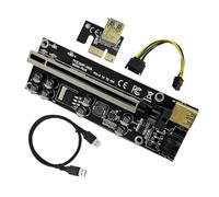 Toolvvik VER009S Plus PCI-E Riser Card 009S Plus PCIE X1 to X16 4Pin 6Pin Power USB 3.0 Cable for Graphics Card GPU Miner Mining for Bitcoin Litecoin Mining Rig A