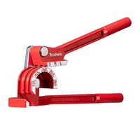 Toolwiz 3-in-1 Manual Pipe Bender 6-8-10mm 180 Degree Tube Bender 1/4'' 5/16'' 3/8'' Heavy Duty ACR Refrigeration System Flexible Copper, Aluminum, Brass Pipes Bending - Red