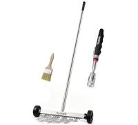Toolwiz 38CM/15" Rolling Magnetic Sweeper-4.5kg Pull Force, with Telescopic Magnetic Pick-Up Tools with LED Light 3.6kg - Telescoping Holder to Pick Up Nails Magnetic Sweeper for Construction