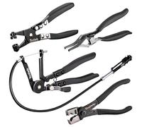 Toolwiz 4 Pcs Hose Clamp Pliers, Hose Clip Pliers Includes 27" Long Reach Wire Spring, Flat Band, Remover, and Clic-R Type Clamp Tool