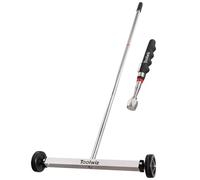 Toolwiz 43cm 17'' Rolling Magnetic Sweeper 4KG 8.8lbs, with 7.3KG 16 lbs Telescopic Magnetic Pick Up Tools -Lightweight Pick-up Sweeper with Wheels for Nails Screws Metal Debris Home Workshop Garage