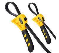 Toolwiz Rubber Strap Wrench Set for Pipes Below 6" (150mm) & 4" (100mm) - Reinforced Adjustable Wrench for Plumbing, Jar Opening, and Light DIY Tasks