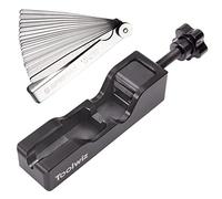 Toolwiz Spark Plug Gap Tool with 32 Blade Steel Feeler Gauge, Black | Gapping Tool, For 10mm 12mm 14mm 16mm Thread Spark Plugs, Valve Piston Adjustment Tool, with 0.001-0.04" Tapered Feeler Gauge