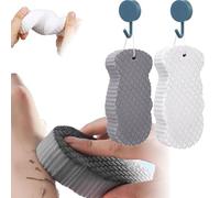 Toolye Body Scrubber, Magic Exfoliating Bath Sponge, Berosely Radiant Skin Sponge, Magic 3D Super Soft Exfoliating Bath Sponges, Highly Absorbent Design, Great for Adults and Children (White&Gray)