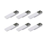 Toolzia 6Piece Portable Toothpicks Holder, Empty 8*3.3*1.3cm Reusable Toothpick Case Metal Toothpick Dispenser Dental Floss Storage Box for Travel,Outdoor(White)